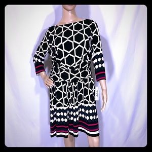 Eliza J Geometric Jersey lightweight knit dress